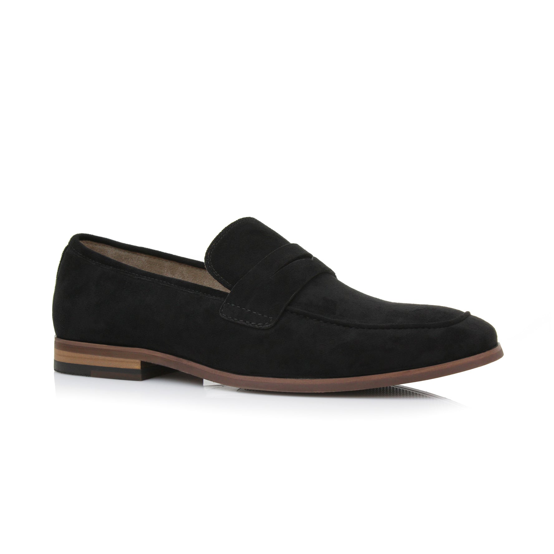 Black suede penny store loafers