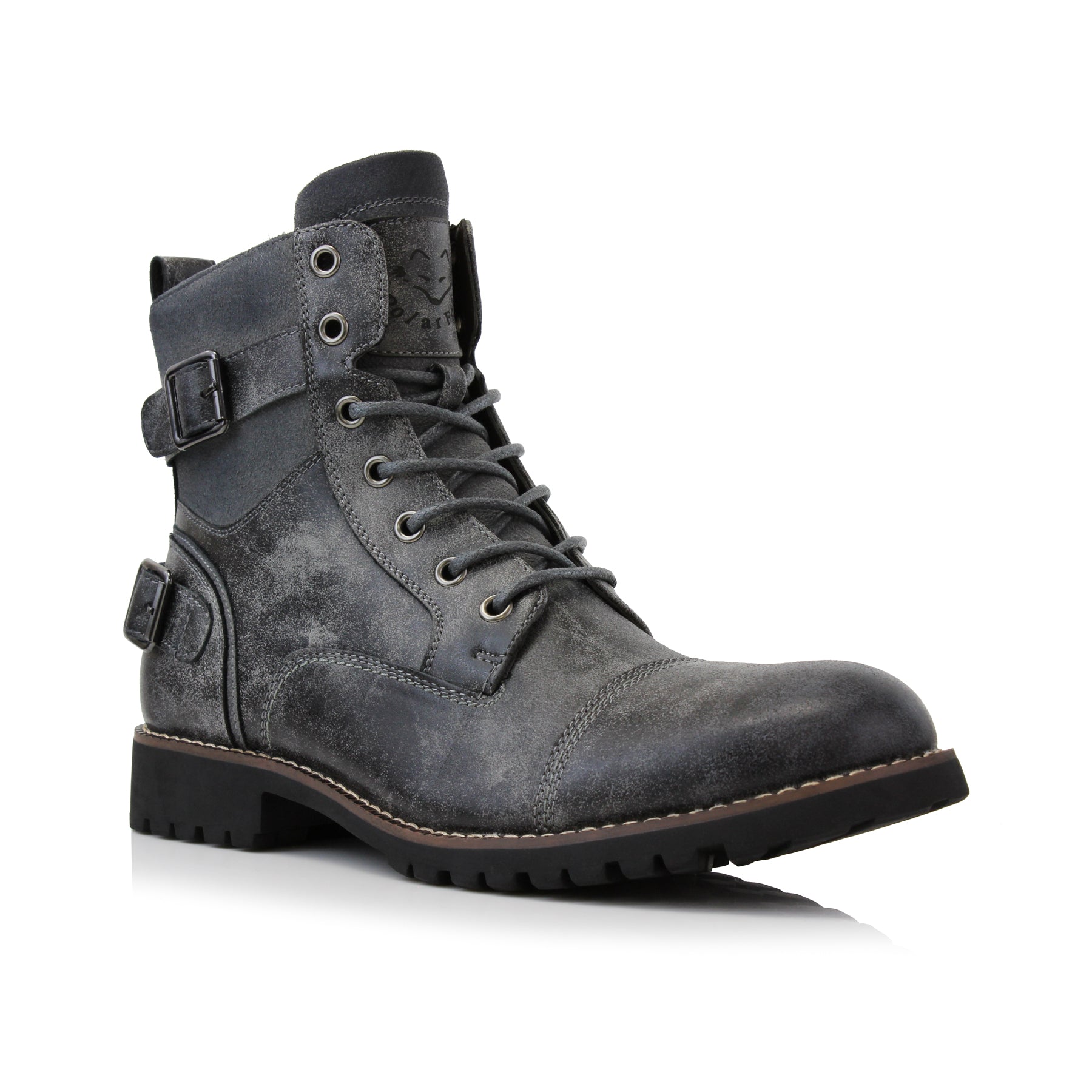 Gray best sale combat boots