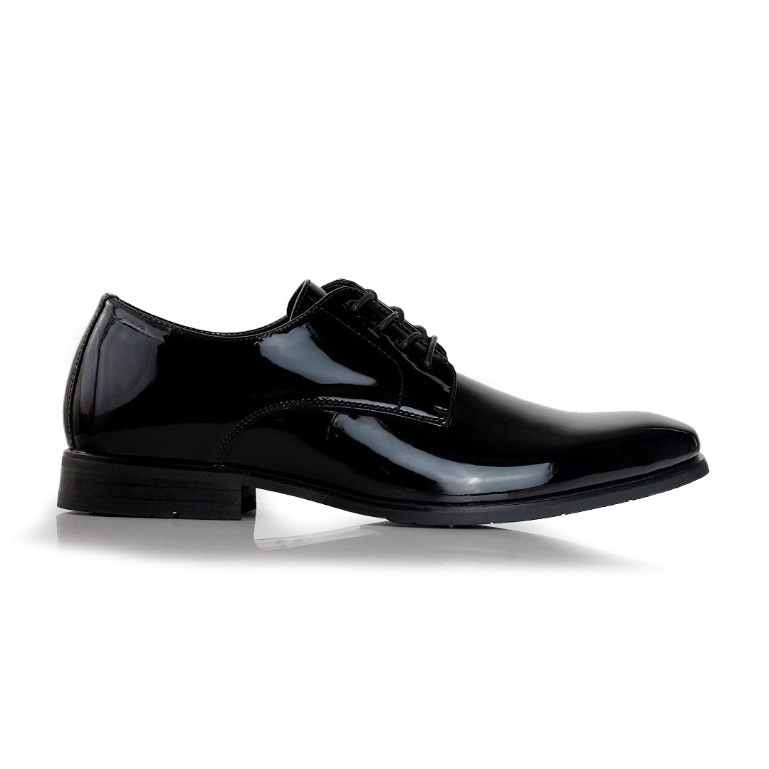 Patent Leather Derby Shoes | Alvin by Ferro Aldo | Conal Footwear | Outer Side Angle View