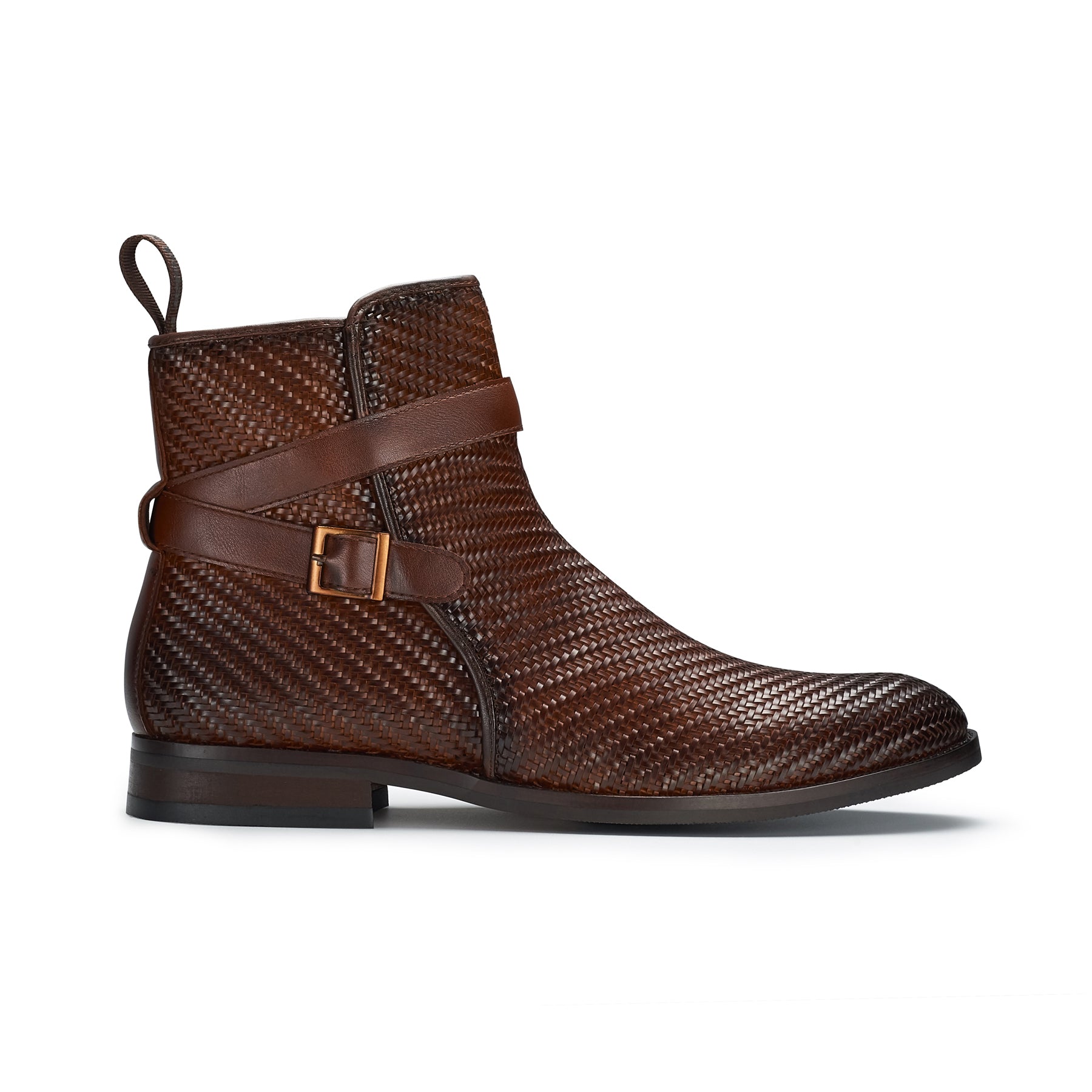 Strapped Woven Chelsea Boots | Derrick by Polar Fox | Conal Footwear | Outer Side Angle View