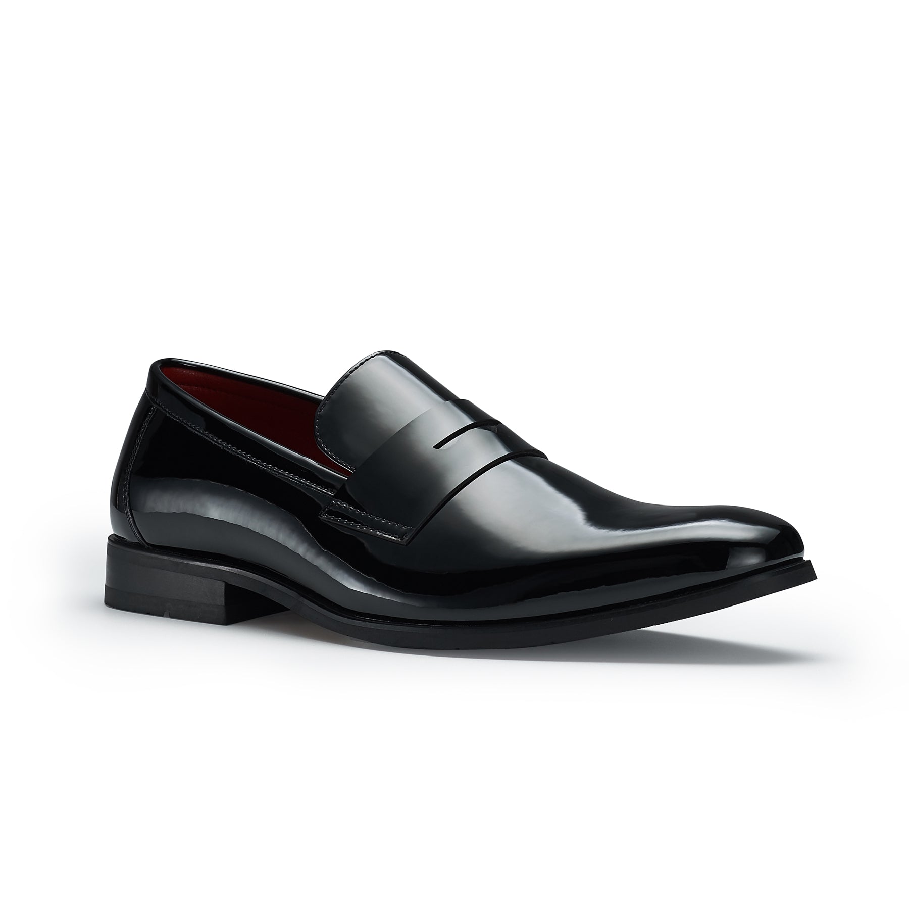 Men's Synthetic Patent Leather Penny Loafers | Devin by Ferro Aldo | Conal Footwear | Main Angle View