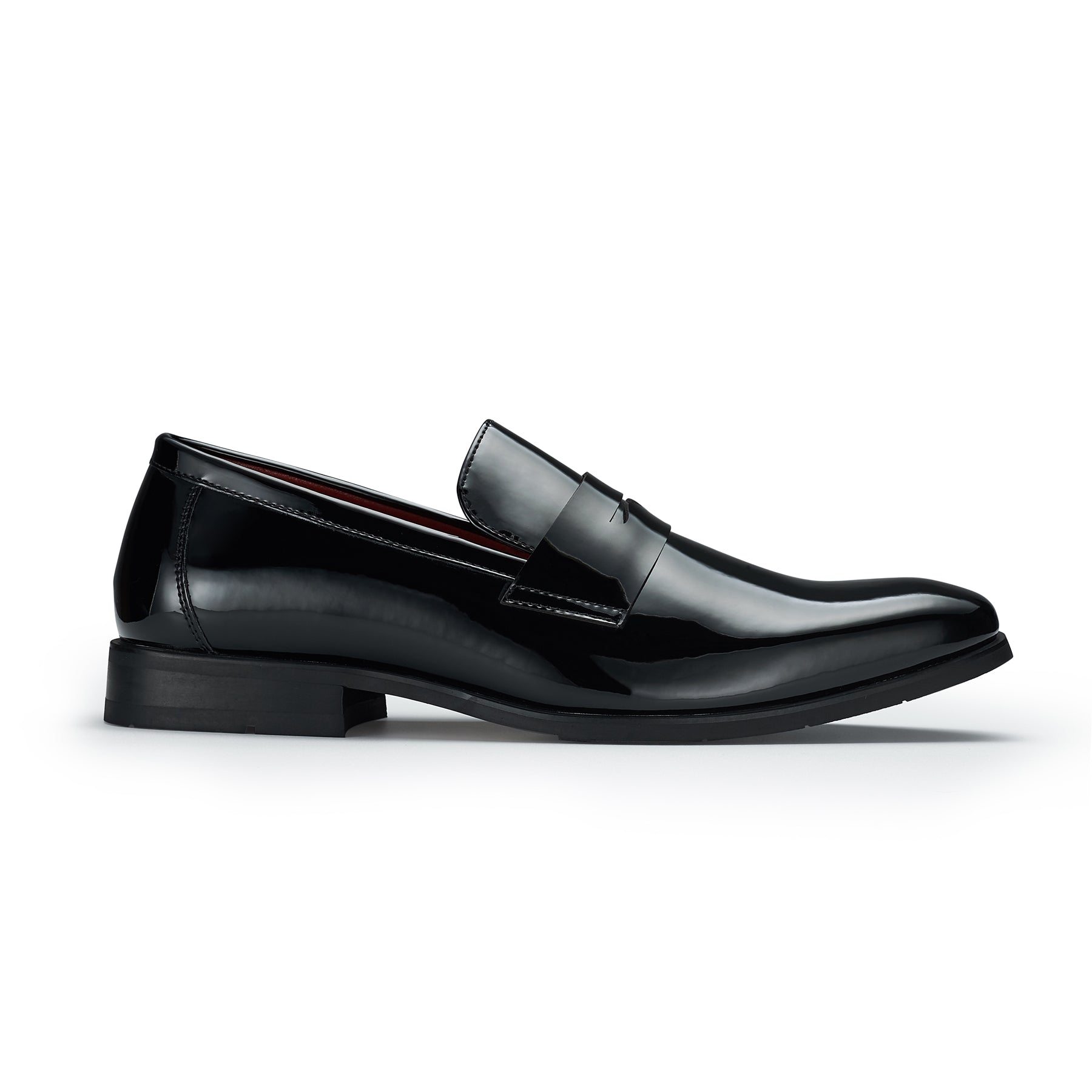 Men's Synthetic Patent Leather Penny Loafers | Devin by Ferro Aldo | Conal Footwear | Outer Side Angle View