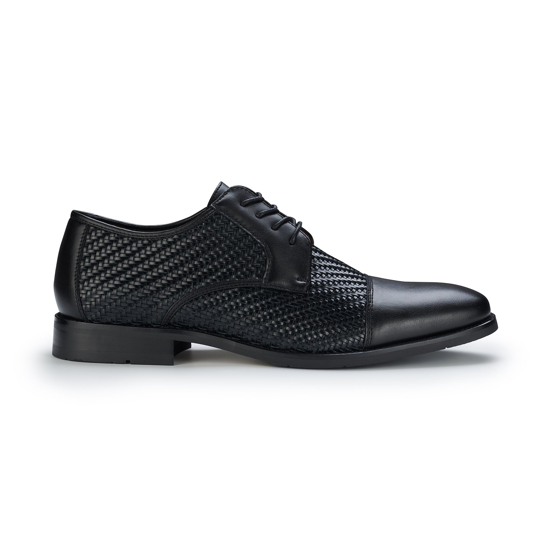 Cap-Toe Woven Derby Shoes | Franco by Ferro Aldo | Conal Footwear | Outer Side Angle View