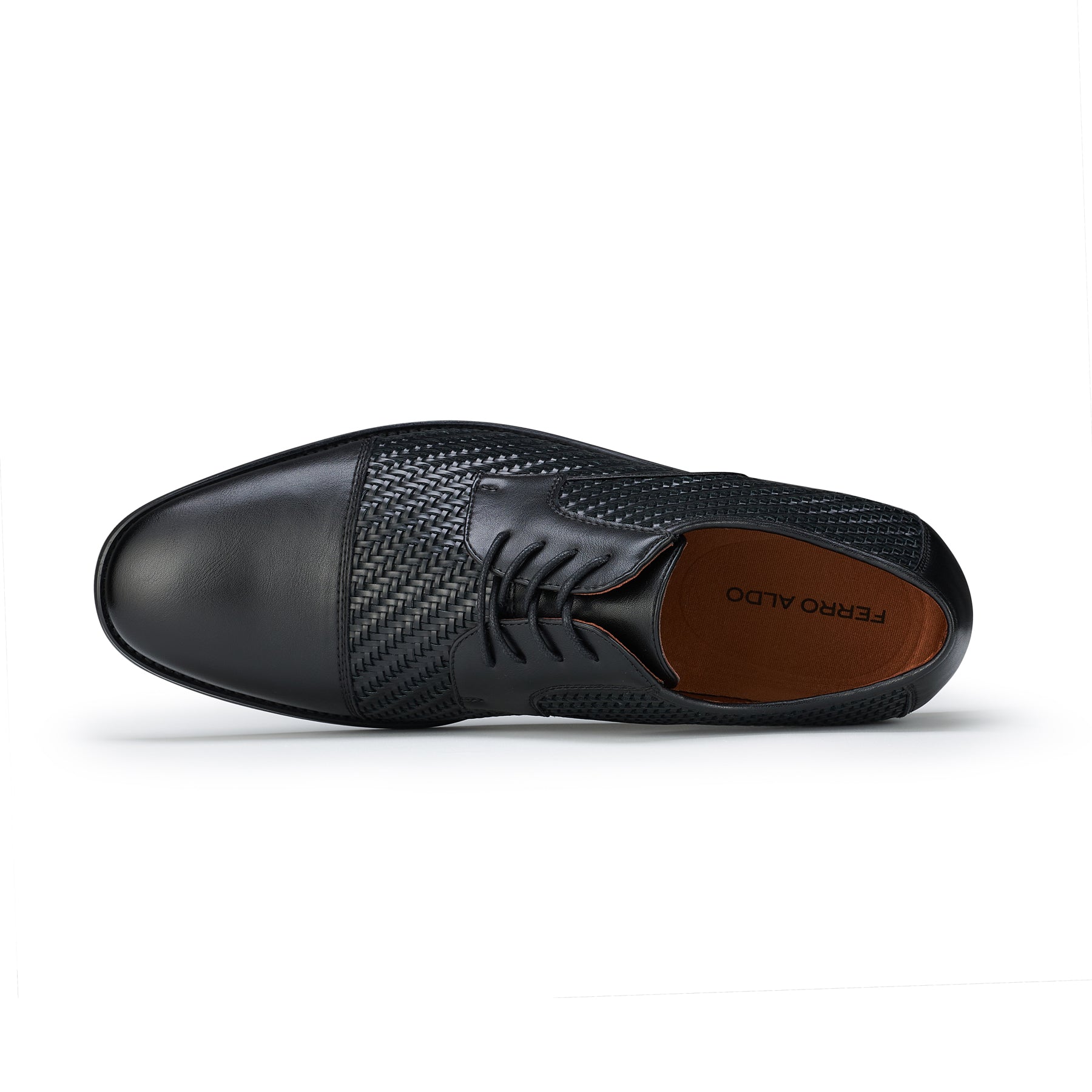 Cap-Toe Woven Derby Shoes | Franco by Ferro Aldo | Conal Footwear | Top-Down Angle View