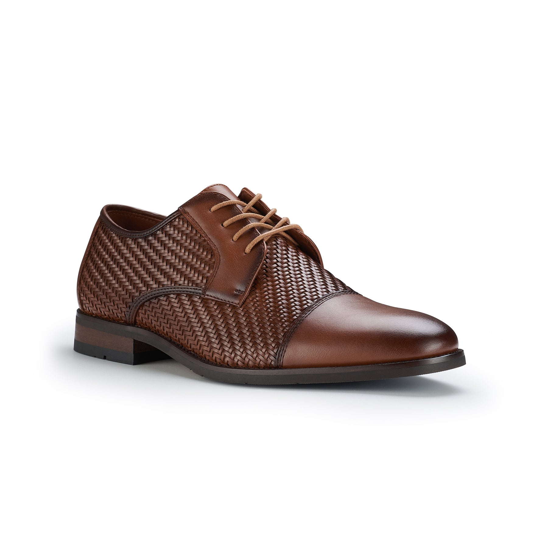 Cap-Toe Woven Derby Shoes | Franco by Ferro Aldo | Conal Footwear | Main Angle View