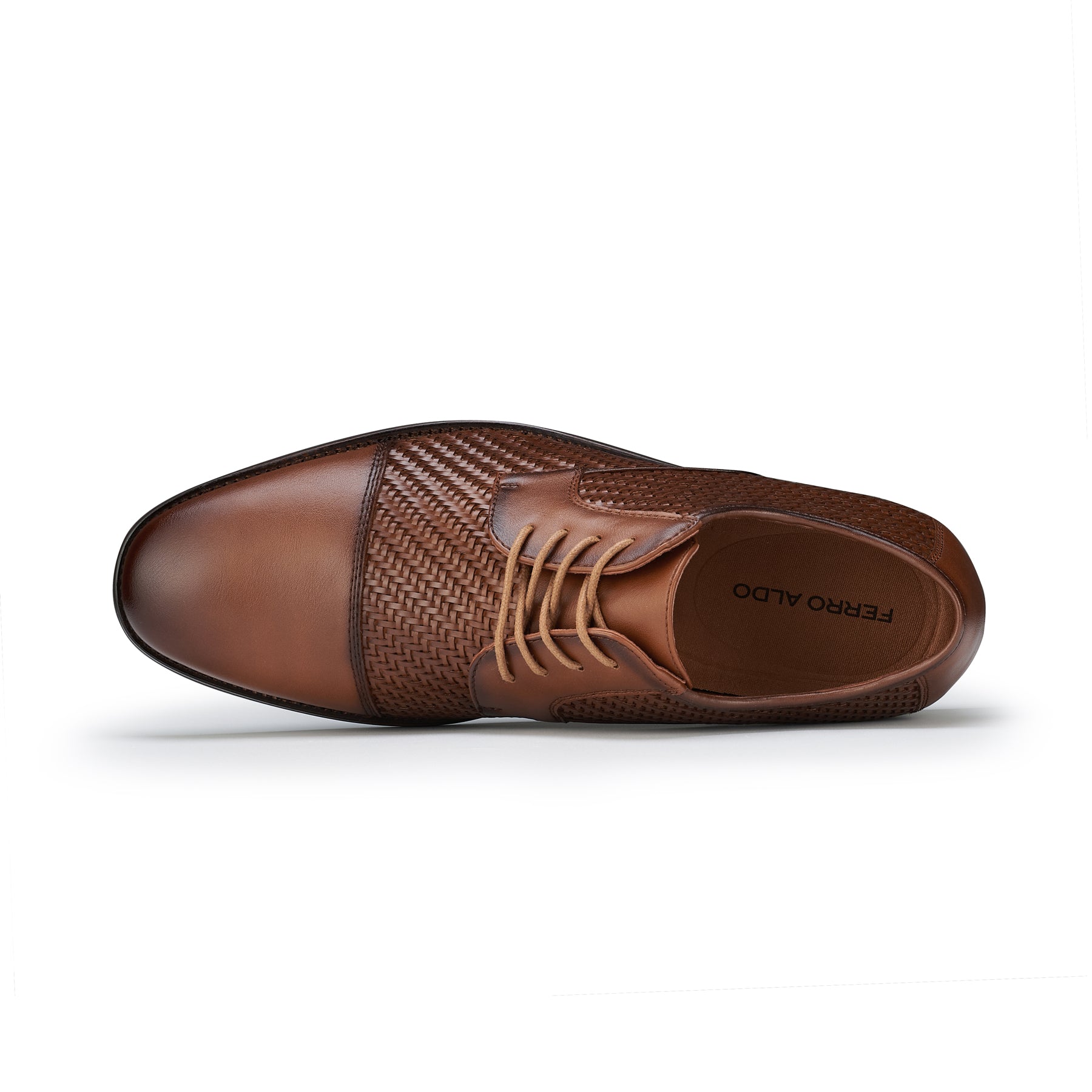 Cap-Toe Woven Derby Shoes | Franco by Ferro Aldo | Conal Footwear | Top-Down Angle View