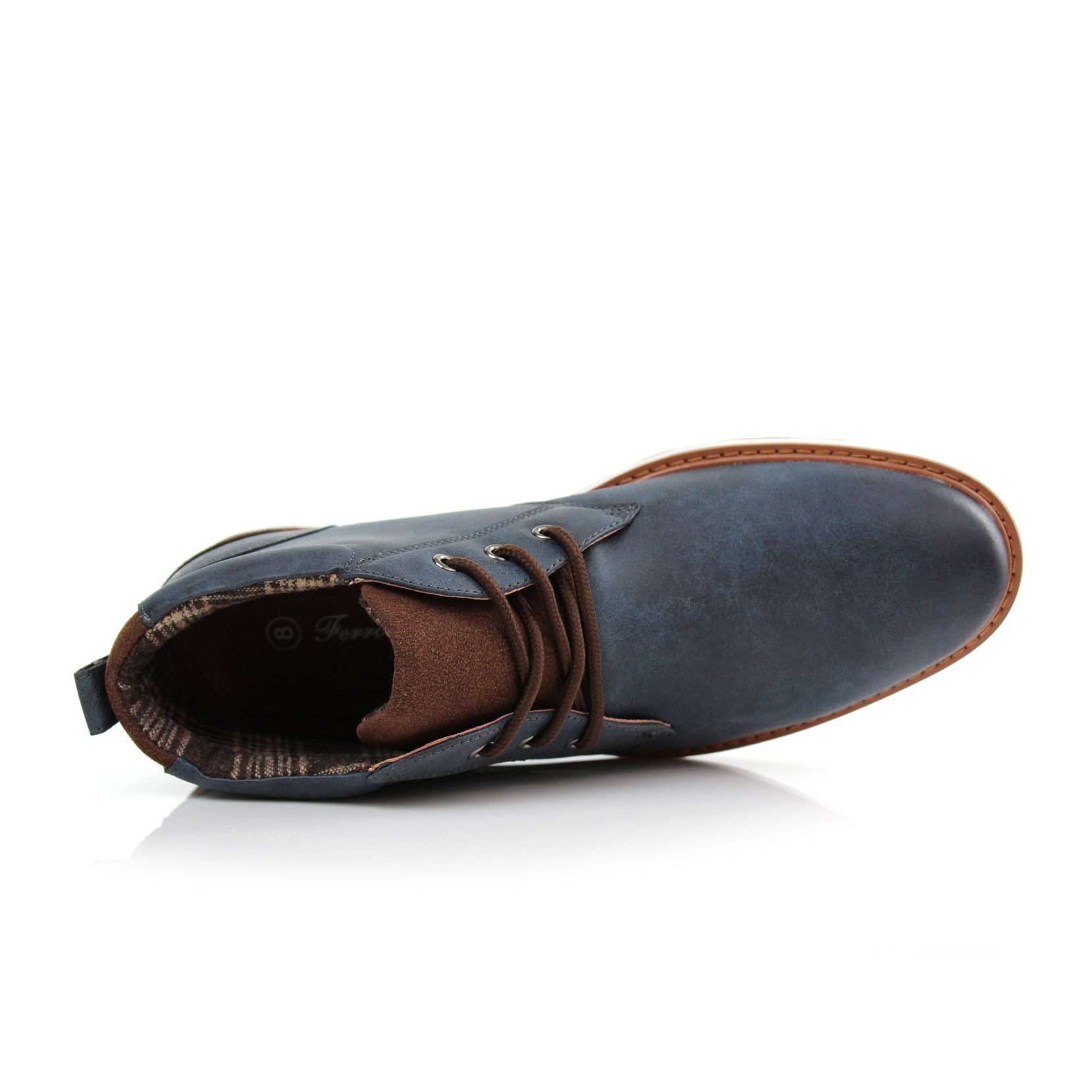 Matted Blue Memory Foam Mid-Top Sneaker Boots | Houstan | Sleek Mid Shoes 7 / Royal Blue