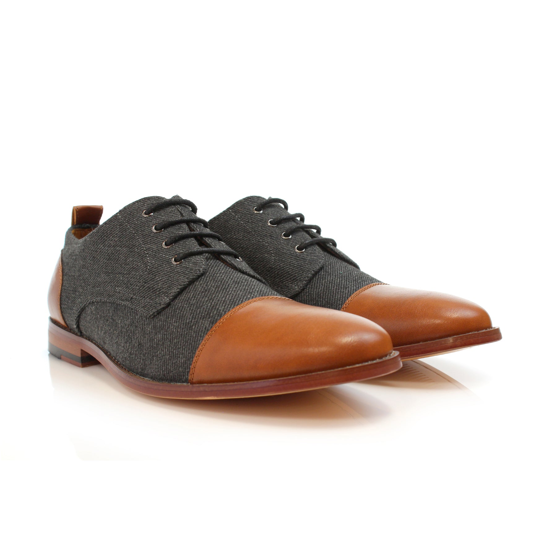 Men's Gray Woolen Dress Shoes | Clifford | Formal Blucher Simple Design