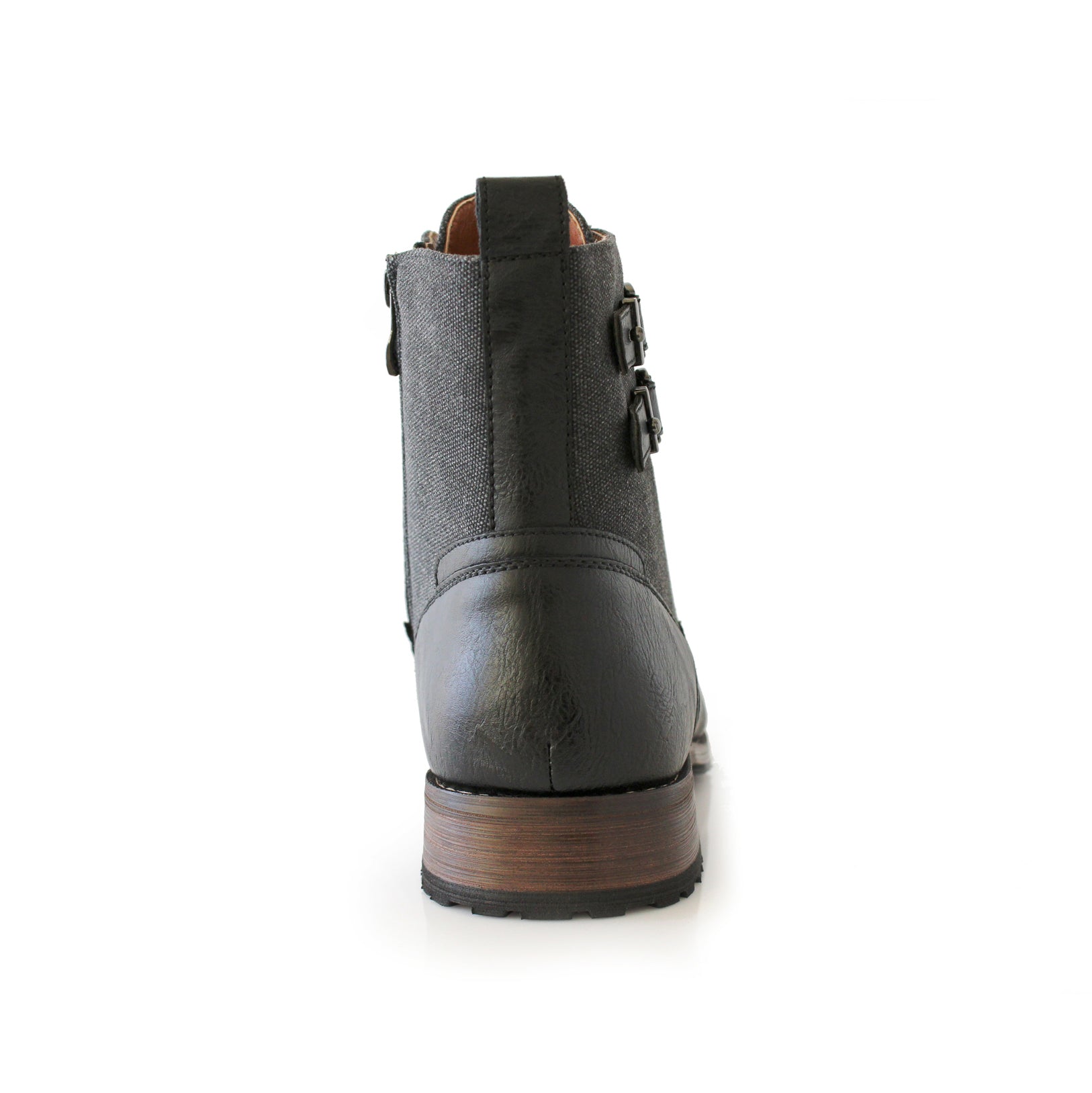 Duo-Textured Combat Boots | Mitch by Polar Fox | Conal Footwear | Back Angle View