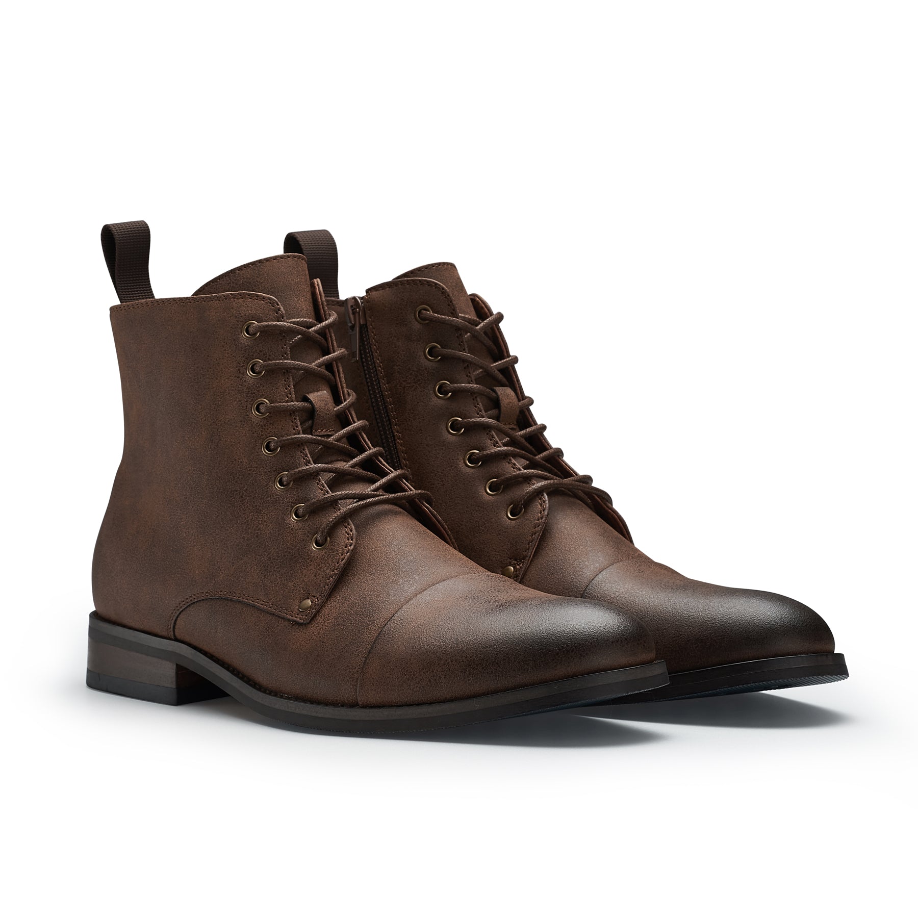 Men's Cap Toe Ankle Boots | Prince by Polar Fox | Conal Footwear | Paired Angle View