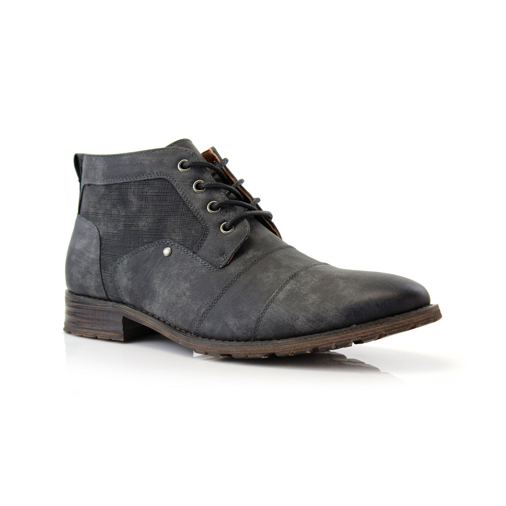 Mid-Top Zipper Boots | Blaine, Grey | Original Designer Men's Shoes