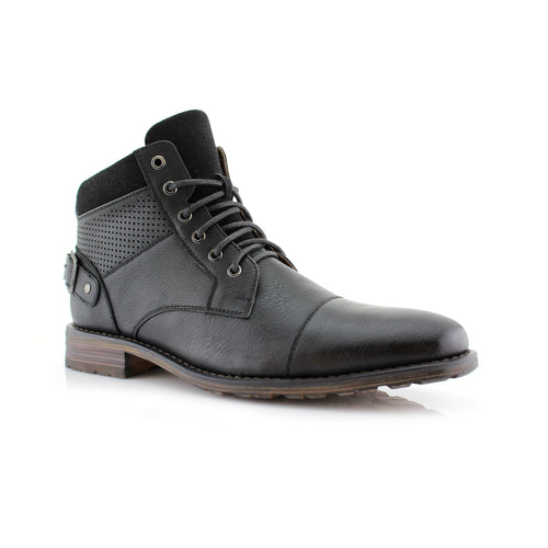 Textured Motorcycle Boots | Christopher | Polar Fox Mid Top Style Shoe